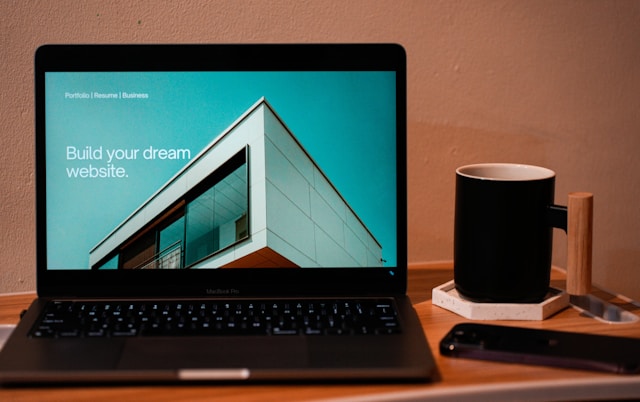 a website on a laptop screen, illustration